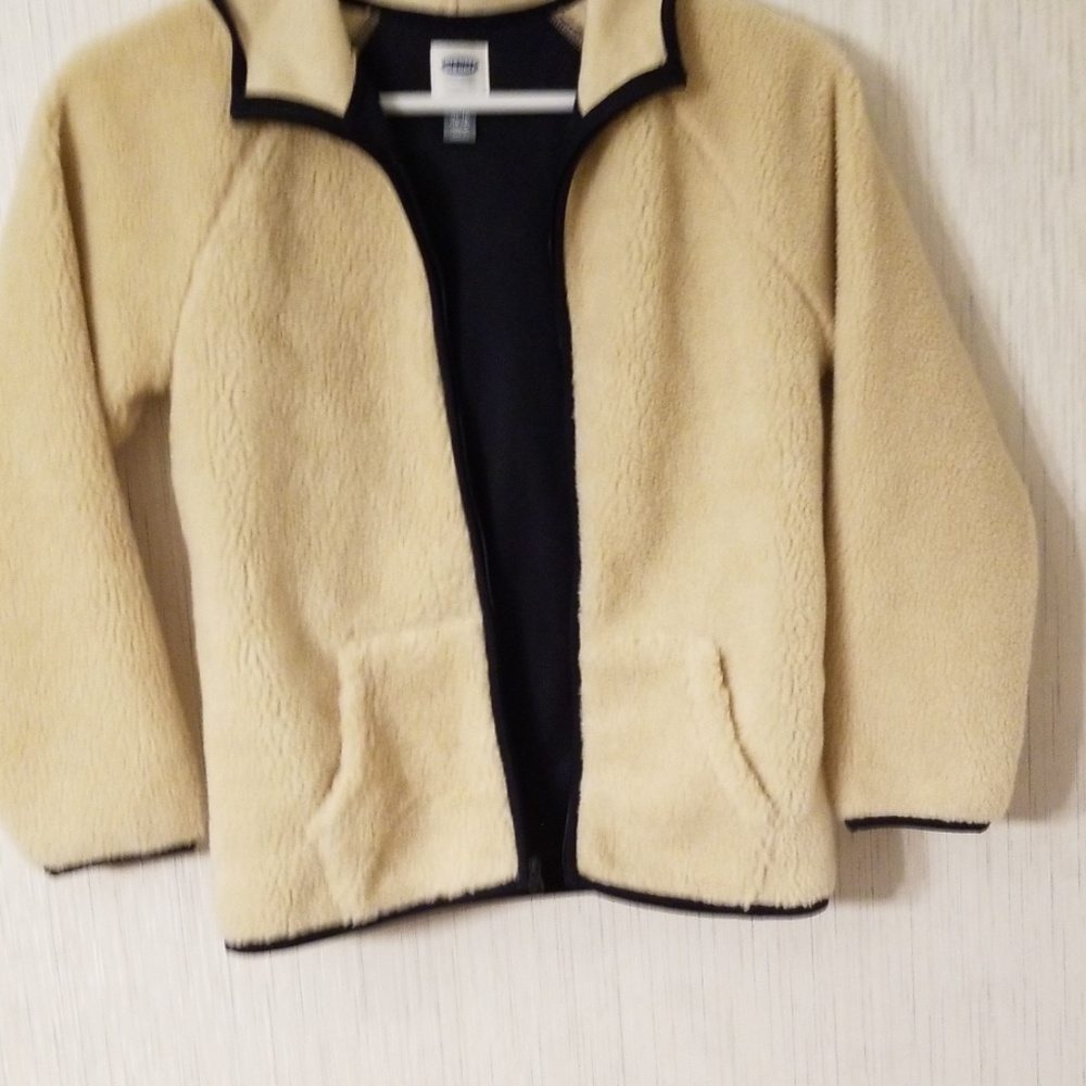 Womens beige and black lined hoody.  Perfect for f